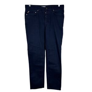 Spoke Pants Mens 33x28 Blue Build A Fives Chino Button Fly Stretch Trousers